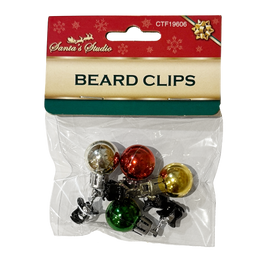 Santa Beard Baubles Clips - 4 Pack - Christmas Fancy Dress, Hair Decorations Christmas seasonal tiny