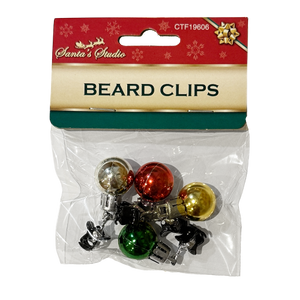 Santa Beard Baubles Clips - 4 Pack - Christmas Fancy Dress, Hair Decorations Christmas seasonal tiny