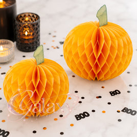 3D Honeycomb Pumpkin Spooky Decor 2 Pack
