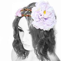Flower Headband Head Garland Hair Band Crown Elastic Wreath Festival Boho Hippy Lilac peony Clothes, Shoes & Accessories:Women:Women's Accessories:Hair Accessories galaxy garlands party