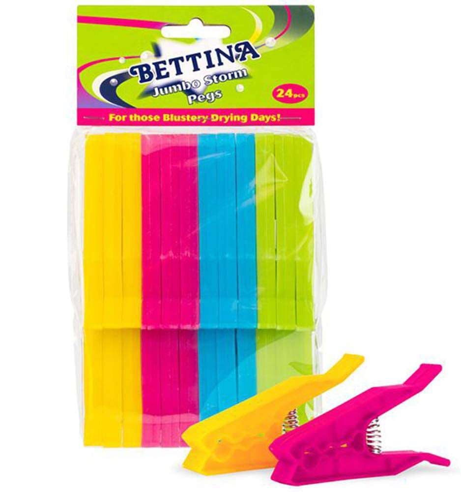 24 Bettina Strong Jumbo Storm Cloth Pegs Extra High Tension WIND RESISTANT home Home & Garden tiny