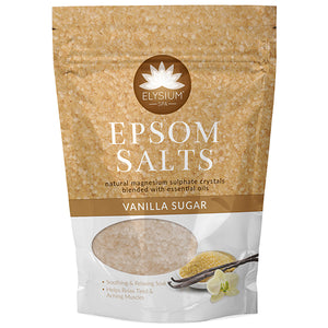 Elysium Spa Epsom Bath Salt Natural Magnesium Sulphate Relax Muscle 450g Vanilla Sugar bath
