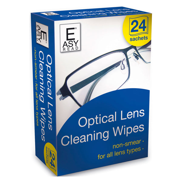 Easy Read 24 Optical Lens Cleaning Wipes Sunglasses Spectacles Cameras