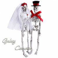 Skeleton Couple Figurines, 17cm