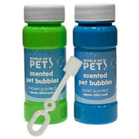 World Of Pets Chicken & Beef Scented Dog Bubbles, Interactive Puppy Play Toys x2 pets tiny