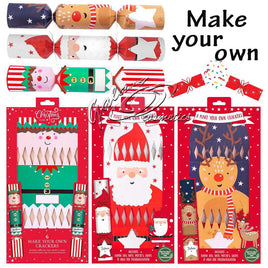 6 Pack Make Your Own Christmas Crackers 12" Set with Hats & Jokes Christmas other xmas gift seasonal tiny xmas gift