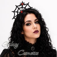 Black Spider Web & Spider Headband fancy fancy dress Halloween seasonal