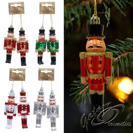 Hanging Nutcracker Soldiers Traditional Christmas Tree Decoration Baubles 2 pack Christmas seasonal tiny