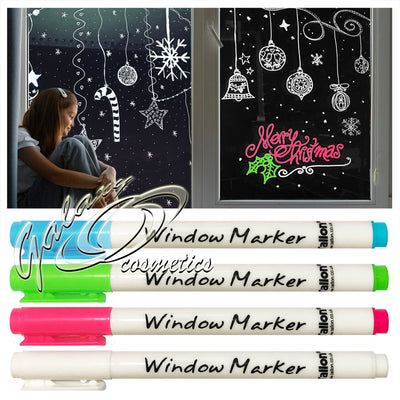Set Of 4 Artbox Window Markers Board Ink / Liquid Chalk Pens Wipeable Christmas kids