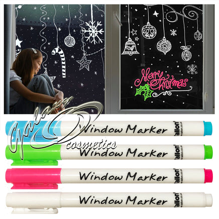 Set Of 4 Artbox Window Markers Board Ink / Liquid Chalk Pens Wipeable Christmas kids seasonal tiny