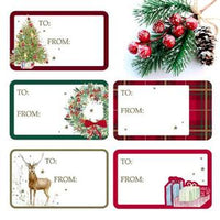 Traditional Christmas Stickers, To / From Self Adhesive Gift Tags, Pack of 50 Christmas seasonal tiny