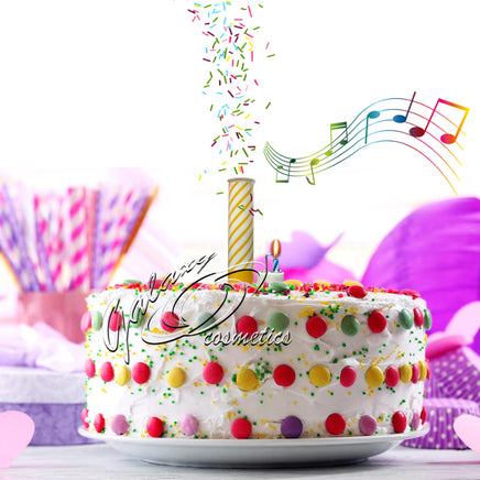 Musical Sprinkle Surprise Cake Topper Popper Candle with Edible Confetti party tiny
