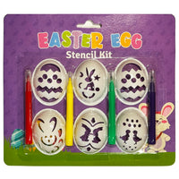Easter Egg Decorating Stencil Kit with 6 Stencils & 4 Colouring Pens Kids Craft Easter seasonal tiny