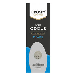 Crosby Anti-Odour Insoles One Size (Cut To Size) Reduce Bad Odours 2 Pairs pack health tiny