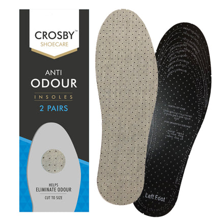 Crosby Anti-Odour Insoles One Size (Cut To Size) Reduce Bad Odours 2 Pairs pack health tiny