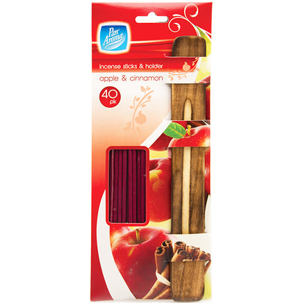 Pan Aroma 40 Incense Sticks and Wooden Holder Burner Ash Catcher Set Apple and Cinnamon aroma candles galaxy