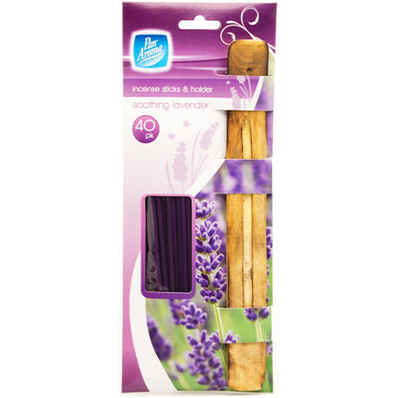 Pan Aroma 40 Incense Sticks and Wooden Holder Burner Ash Catcher Set Soothing Lavender aroma candles galaxy