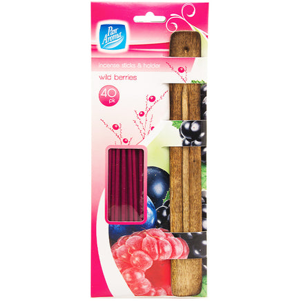 Pan Aroma 40 Incense Sticks and Wooden Holder Burner Ash Catcher Set Wild Berries aroma candles galaxy