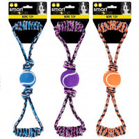 Smart Choice Rope Tug & Pull Dog Toy Strong & Durable Improve Dental Hygiene Rope & Tennis Ball pets Pets Shop tiny