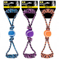 Smart Choice Rope Tug & Pull Dog Toy Strong & Durable Improve Dental Hygiene Rope & Tennis Ball pets Pets Shop
