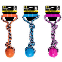 Smart Choice Rope Tug & Pull Dog Toy Strong & Durable Improve Dental Hygiene Rope & Rubber Ball pets Pets Shop tiny