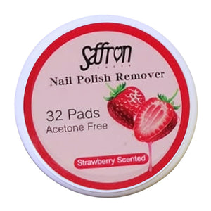 Saffron Scented Nail Varnish Remover Pads 32 Wipes Acetone Free Strawberry scented nail care nail polish nails