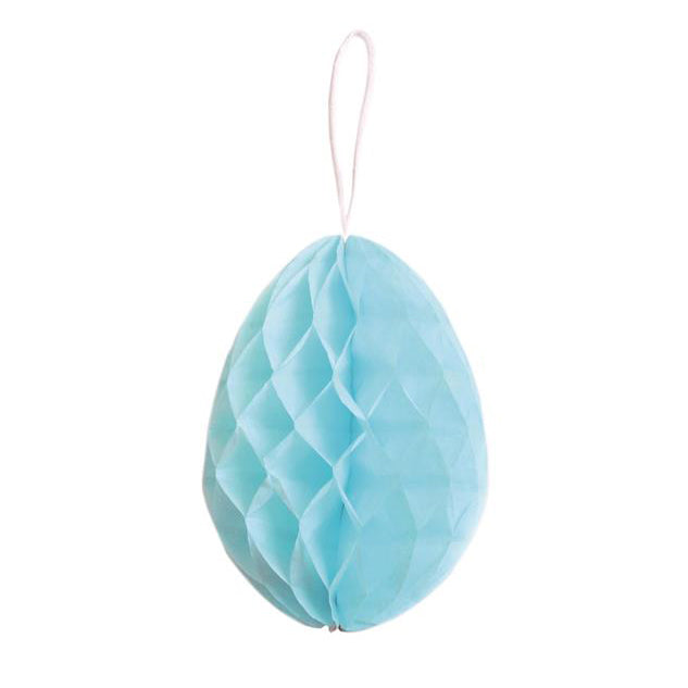 Large 25cm Honeycomb Paper Easter Egg Hanging Decoration Blue Easter seasonal tiny