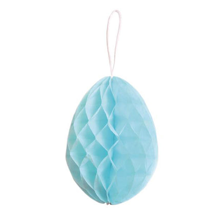 Large 25cm Honeycomb Paper Easter Egg Hanging Decoration Blue Easter seasonal tiny