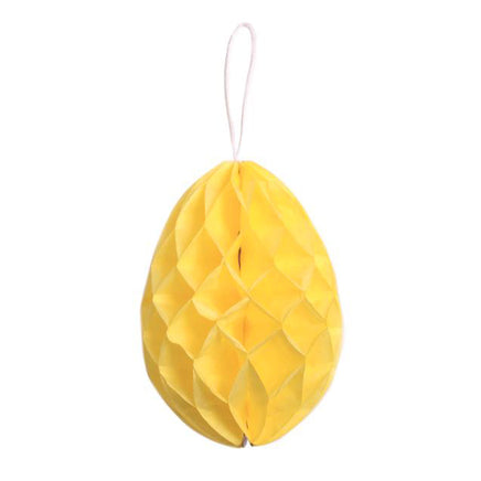 Large 25cm Honeycomb Paper Easter Egg Hanging Decoration Yellow Easter seasonal tiny