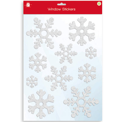 Flocked Snowflake Window Stickers Christmas Decoration 2 sheets = 20 snowflakes Christmas