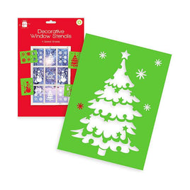 4x Large WINDOW STENCILS Xmas Tree Snowflake Snowman & Merry Christmas Reusable Christmas other xmas decor seasonal tiny xmas decor