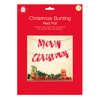 Merry Christmas Bunting Red Foil Banner Hanging Ornament Festive Decoration Christmas other xmas decor seasonal tiny xmas decor