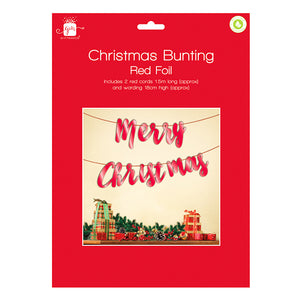 Merry Christmas Bunting Red Foil Banner Hanging Ornament Festive Decoration Christmas other xmas decor seasonal tiny xmas decor