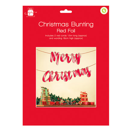 Merry Christmas Bunting Red Foil Banner Hanging Ornament Festive Decoration Christmas other xmas decor seasonal tiny xmas decor