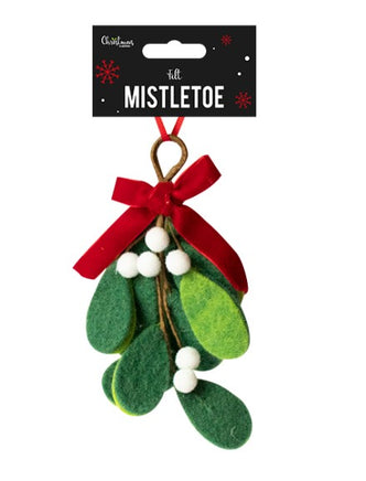 Traditional Wooden & Felt Christmas Tree Hanging Decoration Mistletoe Felt Decoration Christmas other xmas decor seasonal tiny xmas decor