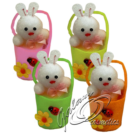 Easter Mini Decorations Bonnet, Party Table, Kids Art Craft 2 Bunny in Bucket, ass, 6cm Easter seasonal tiny