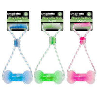 Smart Choice GLOW IN THE DARK Rope Tug & Pull Dog Toy Strong & Durable Bone pets Pets Shop