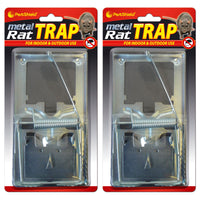 2x PestShield Large Rat Traps, Heavy Duty Galvanised Metal, Indoor / Outdoor Use home tiny