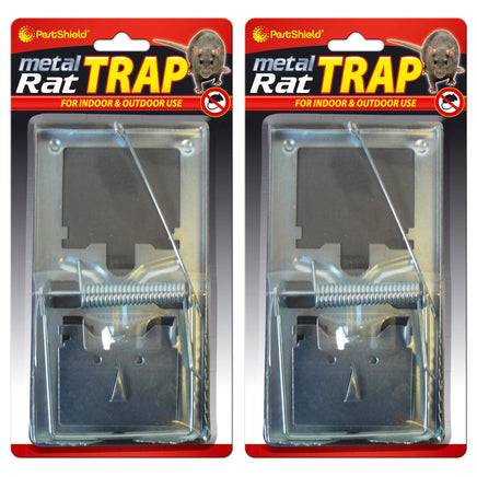 2x PestShield Large Rat Traps, Heavy Duty Galvanised Metal, Indoor / Outdoor Use home tiny