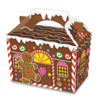 5x Christmas Party Food Boxes, Present, Xmas Kids Gift, Sweets Gingerbread House Christmas seasonal tiny