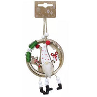Traditional Wooden Die cut Christmas Tree Hanging Decoration 2 pack White Gonk Christmas seasonal tiny