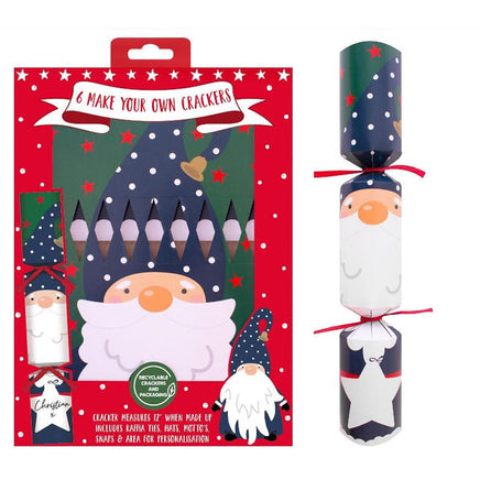 6 Pack Make Your Own Christmas Crackers 12" Set with Hats & Jokes Gonk Christmas other xmas gift seasonal tiny xmas gift