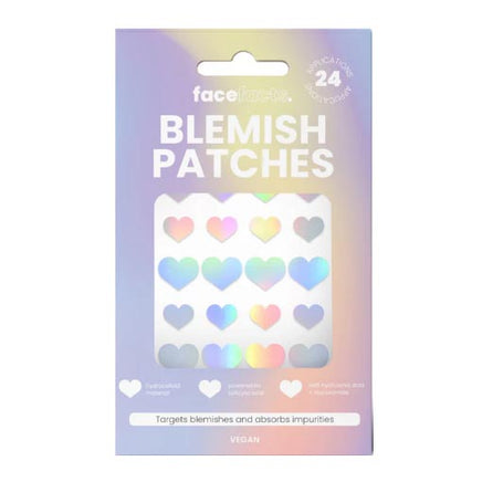 Face Facts Holographic Blemish Patches Spot Pimple Acne Stickers Holographic Hearts blemish face galaxy skin