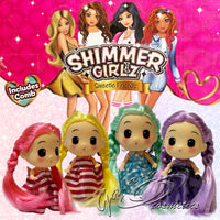 2 x Shimmer Girlz Sweetie Friends Cute 9cm Mini Doll Girls Figures Toy kids tiny