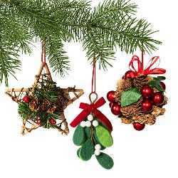 Traditional Wooden & Felt Christmas Tree Hanging Decoration Christmas other xmas decor seasonal tiny xmas decor