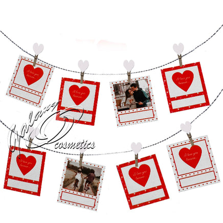 Valentines Day Customisable Peg Bunting, Romantic Decoration hearts seasonal tiny
