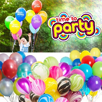 Time to Party Balloons Multicoloured kids party tiny