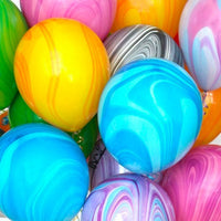 Time to Party Balloons Multicoloured 10 Marble Balloons kids party tiny