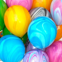 Jaunty Balloons Pack Multicoloured Assorted Bright Time to Party for Boys Girls 10 Marble Balloons kids party party
