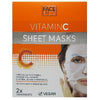 Face Facts Vitamin C Hydrate & Brighten Skin Care Line Vegan Face Sheet Mask x 2 treatments face care skin